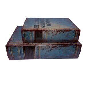 National Geographic Storage Book Boxes Set of Two Bookshelf Coffee Table Decor